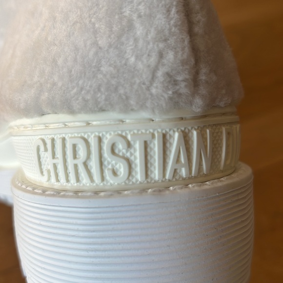 Dior Women's Ankle Boots. leather, lace-up, round toe, chunky, Off white,Size:39 - Picture 8 of 15